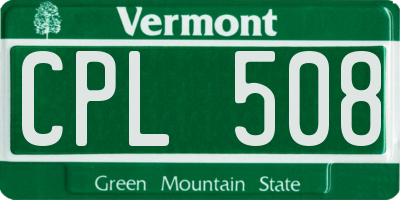 VT license plate CPL508
