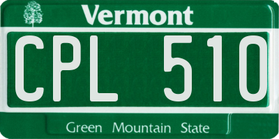 VT license plate CPL510