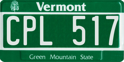 VT license plate CPL517