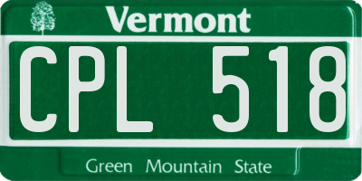 VT license plate CPL518