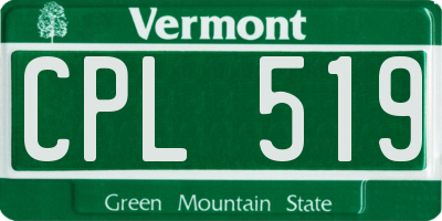 VT license plate CPL519