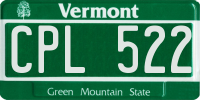 VT license plate CPL522