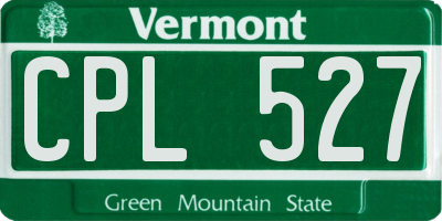 VT license plate CPL527
