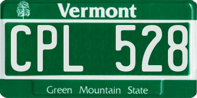VT license plate CPL528