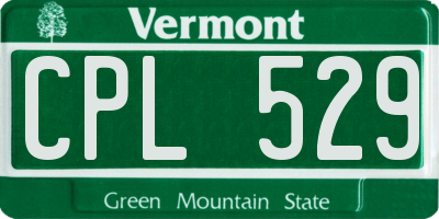 VT license plate CPL529