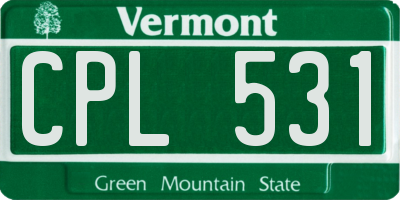 VT license plate CPL531