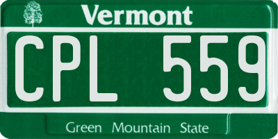 VT license plate CPL559