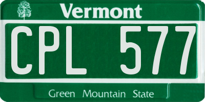 VT license plate CPL577