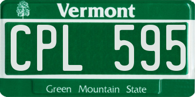 VT license plate CPL595