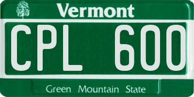 VT license plate CPL600