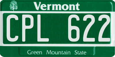 VT license plate CPL622