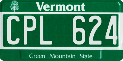 VT license plate CPL624