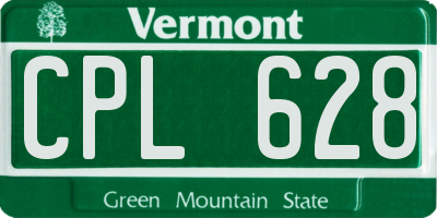 VT license plate CPL628
