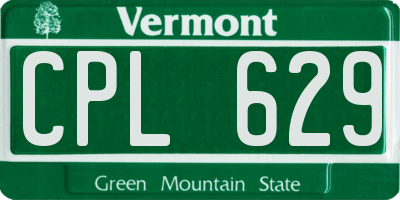 VT license plate CPL629