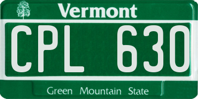 VT license plate CPL630