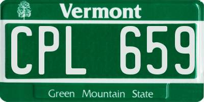 VT license plate CPL659