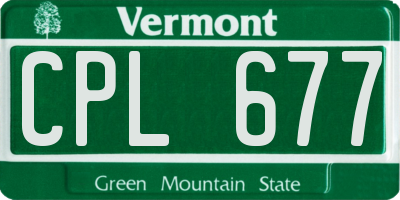 VT license plate CPL677