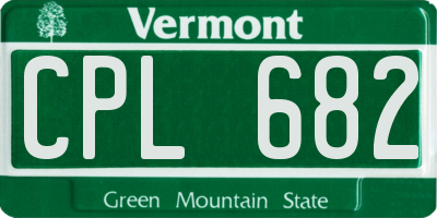 VT license plate CPL682
