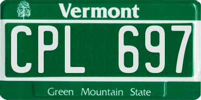 VT license plate CPL697