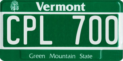 VT license plate CPL700