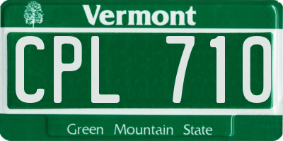 VT license plate CPL710