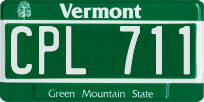 VT license plate CPL711