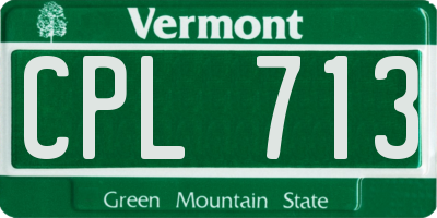 VT license plate CPL713