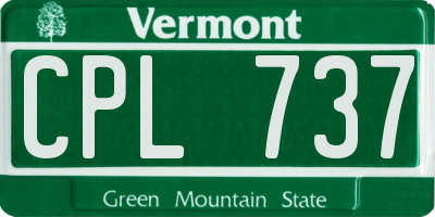 VT license plate CPL737