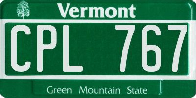 VT license plate CPL767