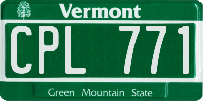 VT license plate CPL771