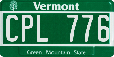 VT license plate CPL776