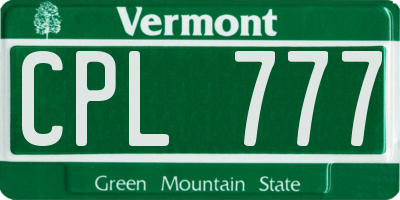VT license plate CPL777
