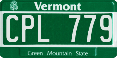 VT license plate CPL779