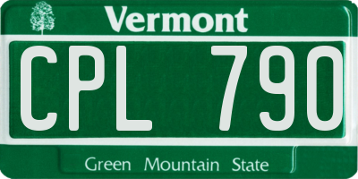 VT license plate CPL790
