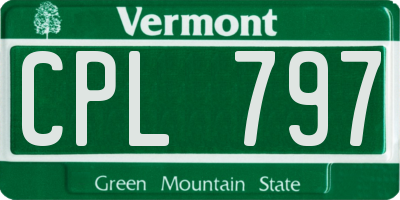 VT license plate CPL797