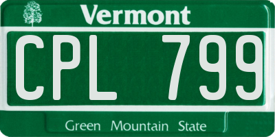 VT license plate CPL799