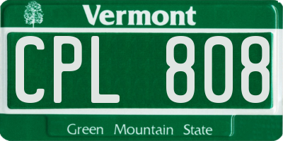 VT license plate CPL808