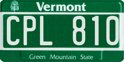 VT license plate CPL810