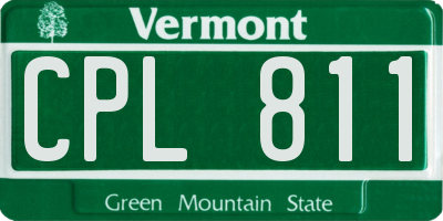 VT license plate CPL811
