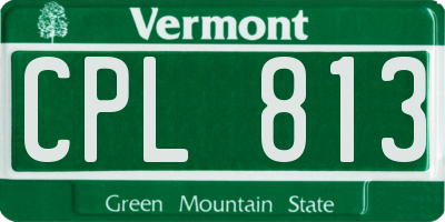 VT license plate CPL813