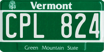 VT license plate CPL824