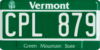 VT license plate CPL879