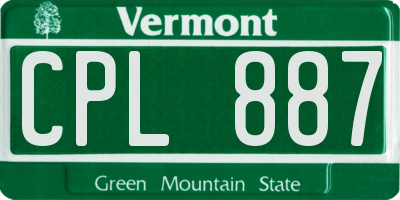 VT license plate CPL887