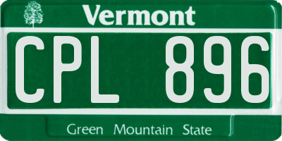 VT license plate CPL896