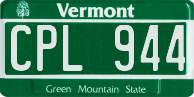 VT license plate CPL944