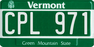 VT license plate CPL971
