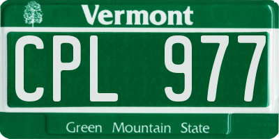 VT license plate CPL977