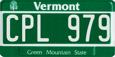 VT license plate CPL979