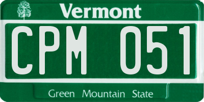 VT license plate CPM051