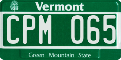 VT license plate CPM065